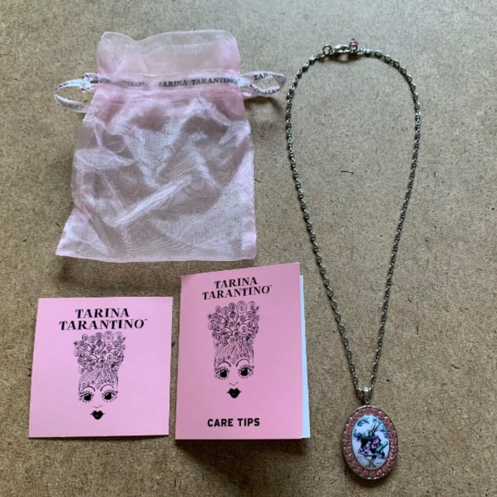 TARINA TARANTINO ALICE IN WONDERLAND RABBIT SWAROVSKI CRYSTAL CAMEO NECKLACE